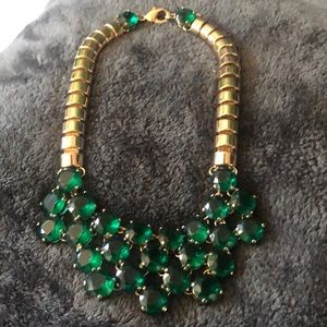Emerald green and gold necklace
